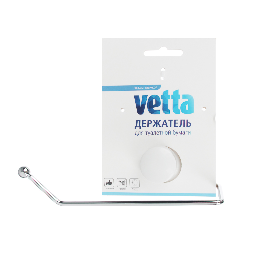 VETTA Держатель для туалетной бумаги, металл, хром+белый, вакуумное крепление - #3