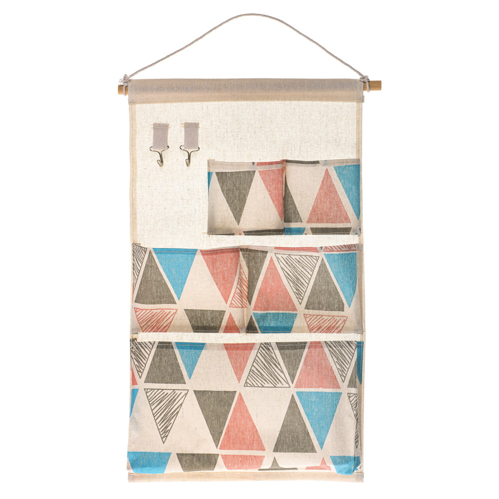 VETTA Барселона Кофр подвесной настенный, 5 объемных карманов, 2 крючка, текстиль, 34х55см,4 дизайна - #14