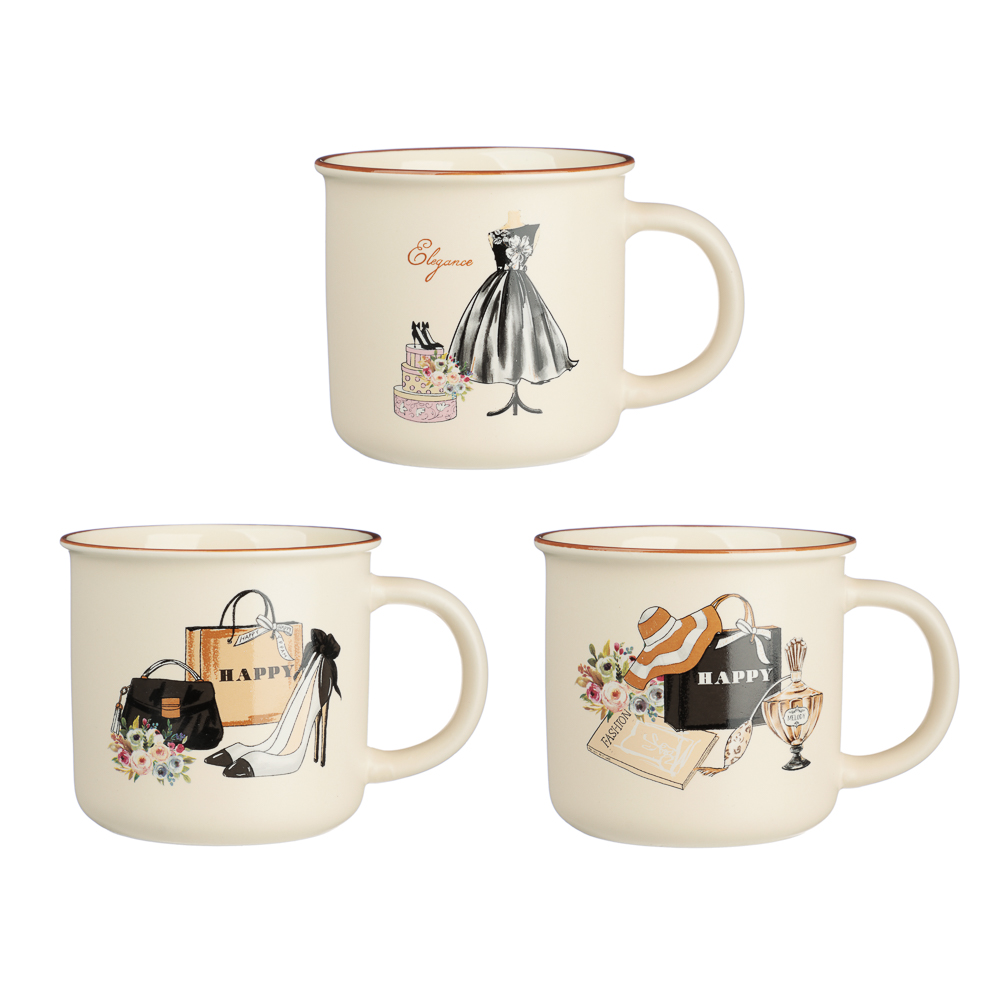 MILLIMI Фэшн Кружка, 380мл, фарфор, 3 дизайна - #1