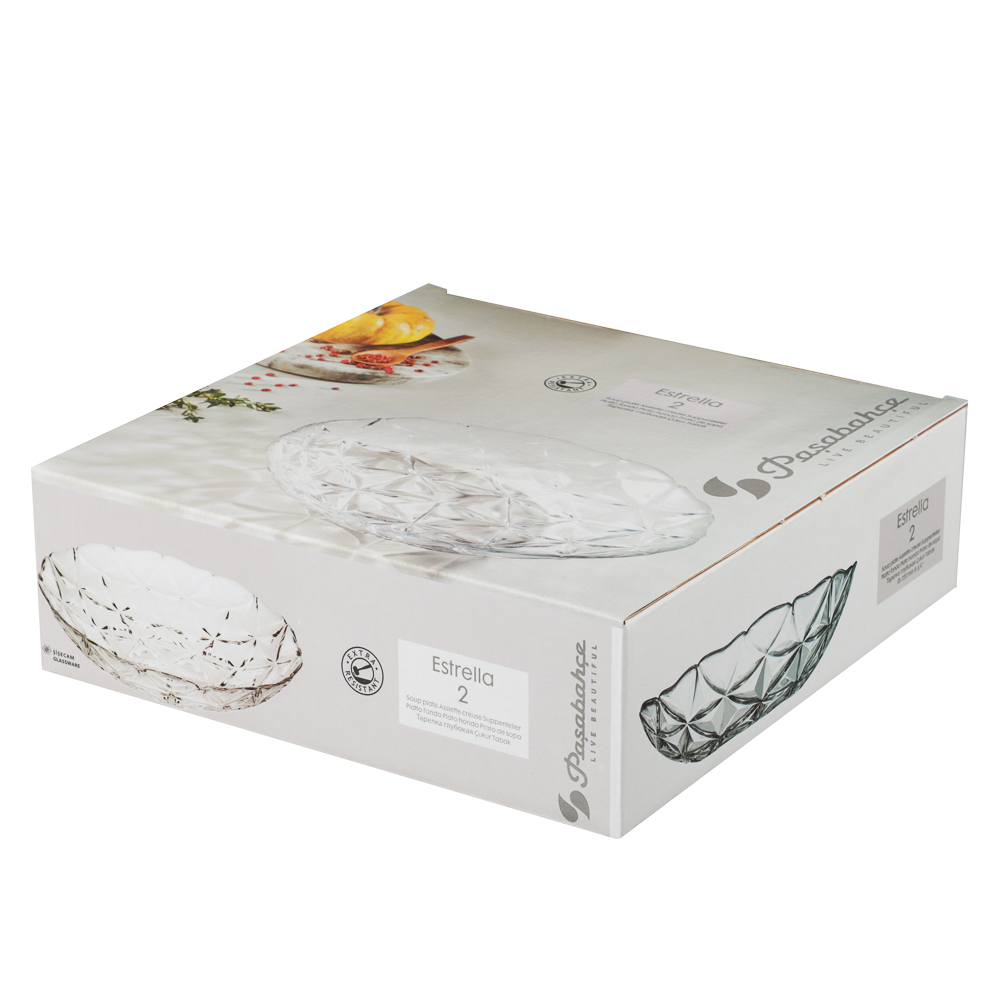 PASABAHCE Эстрелла Тарелка глубокая 2 шт 220мм, стекло, инд. упаковка, 10693B - #5