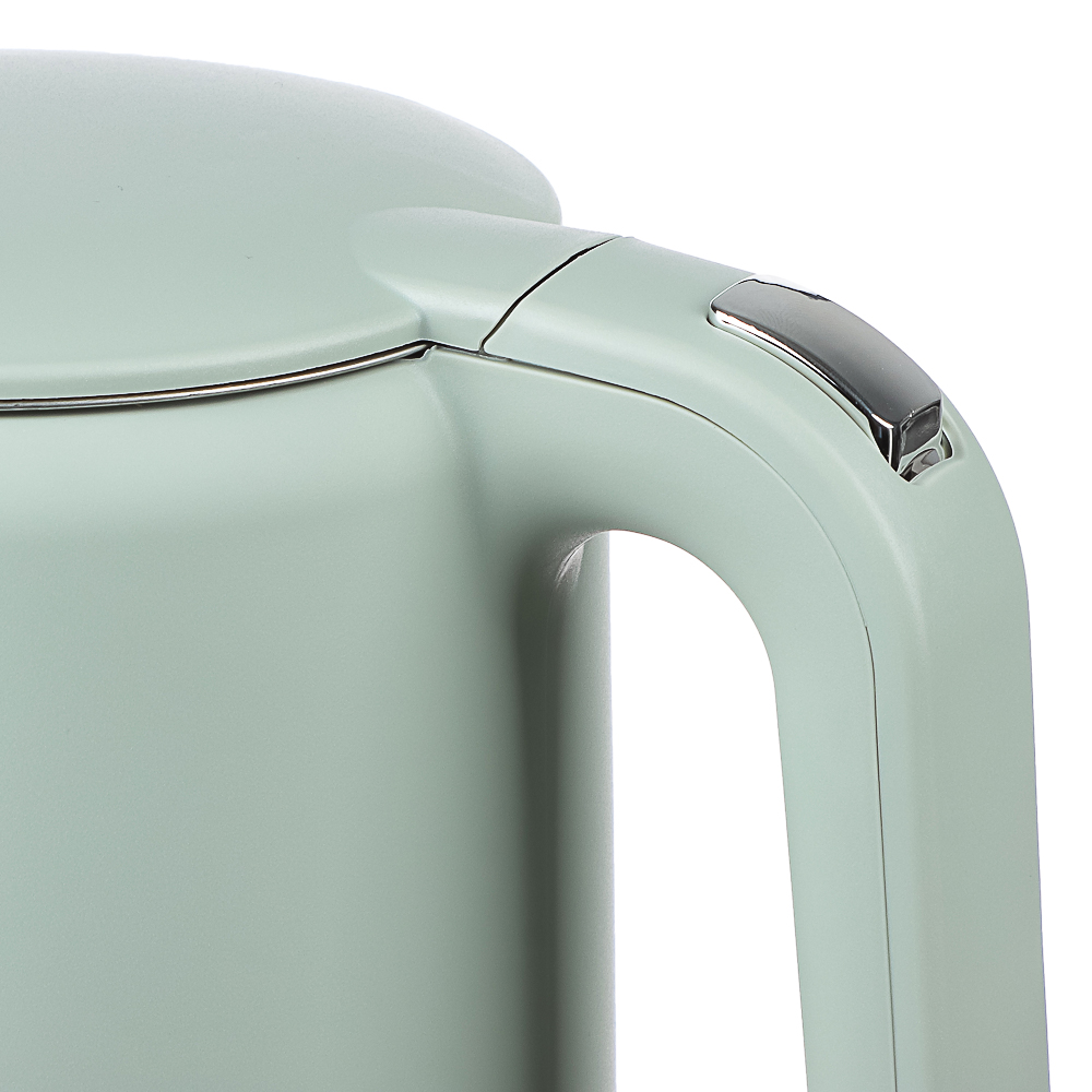 LEBEN Чайник электрический 1,7л двойные стенки пластик/нерж сталь, поддерж.температуры, оливк.и беж. - #20