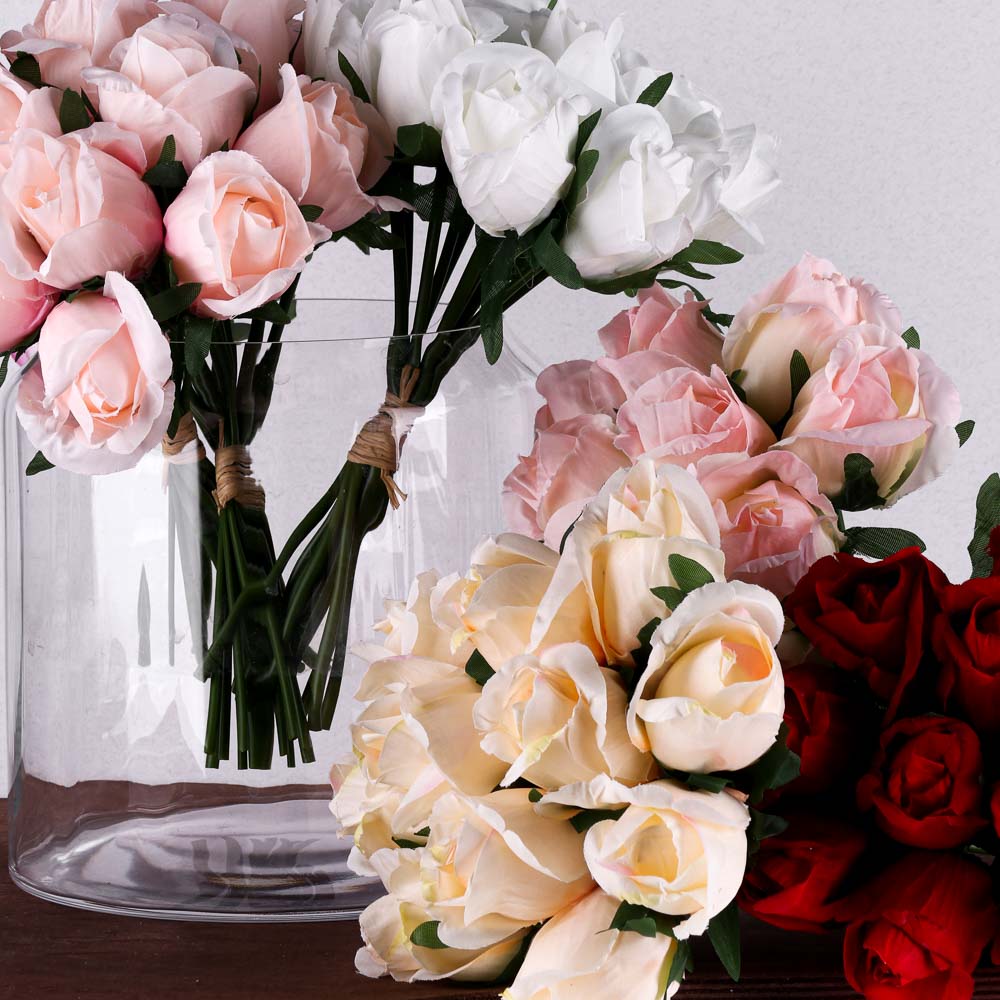 LADECOR Букет роз, 25см, пластик, полиэстер, 11 роз, 6 цветов - #4