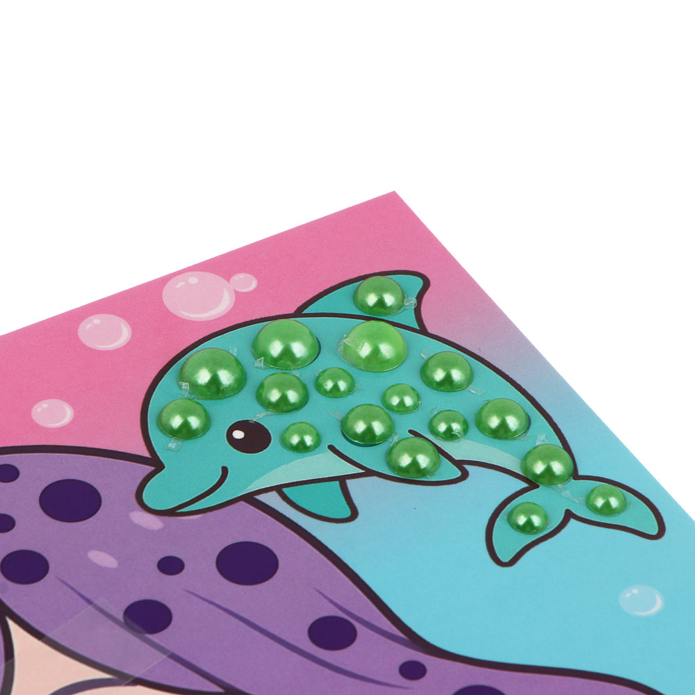 ХОББИХИТ Аппликация жемчужными стразами, пластик, картон, 22х33см, 3-6 дизайнов - #6