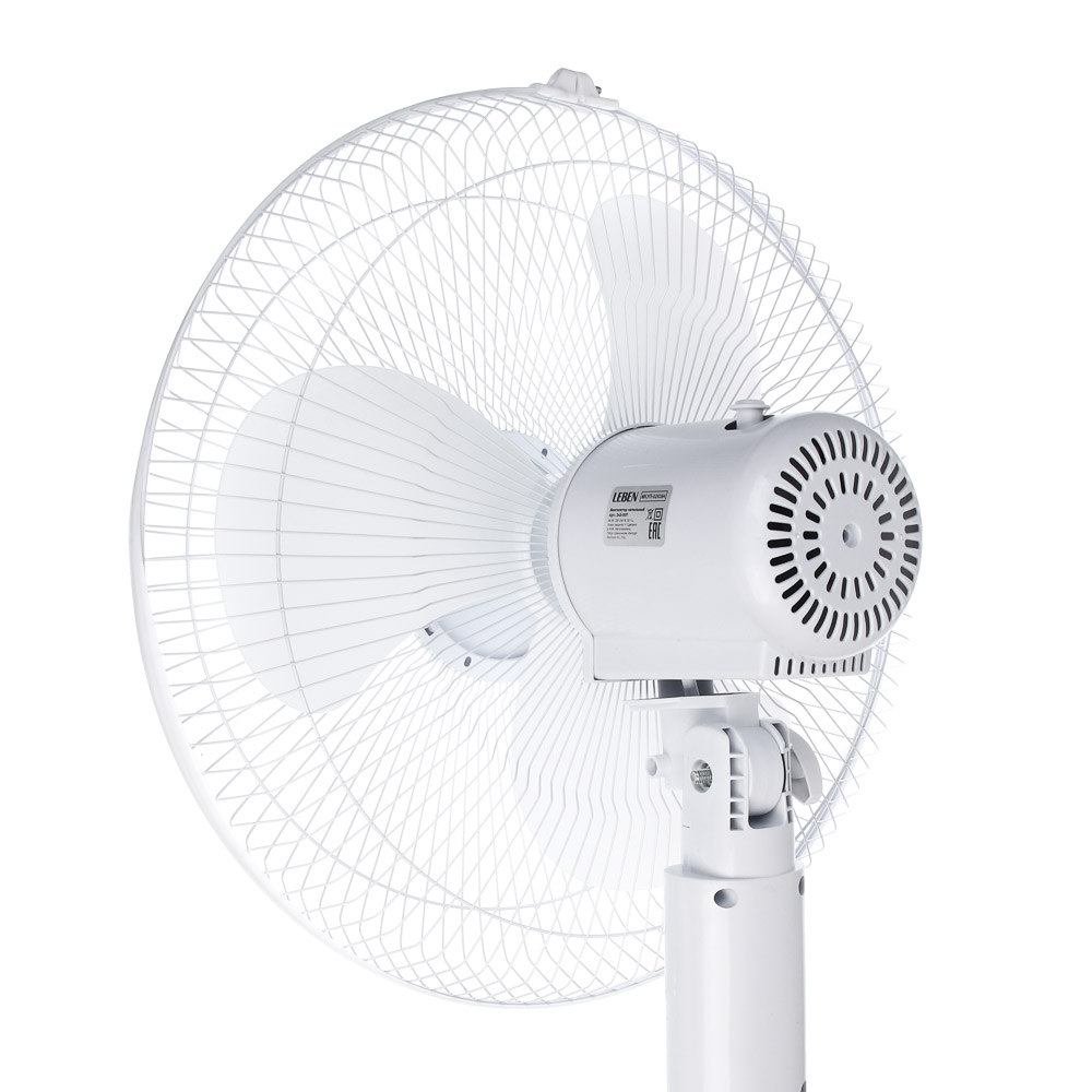 Вентилятор напольный тм LEBEN 45Вт, 3 скорости, диаметр 43см, 220в, белый - #7