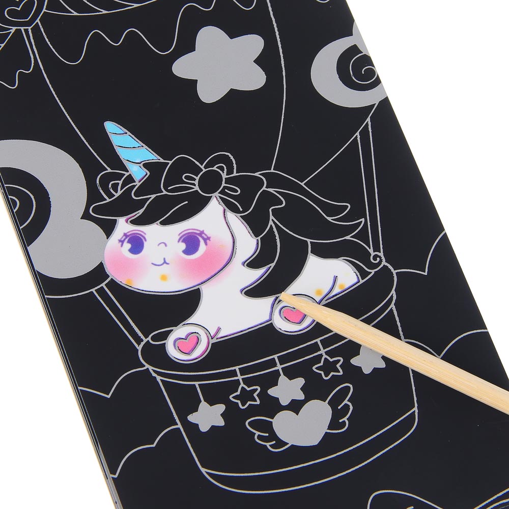 ХОББИХИТ Блокнот-гравюра с цветным фоном, 8 страниц, бумага, дерево, 8х19см, 4 дизайна - #6