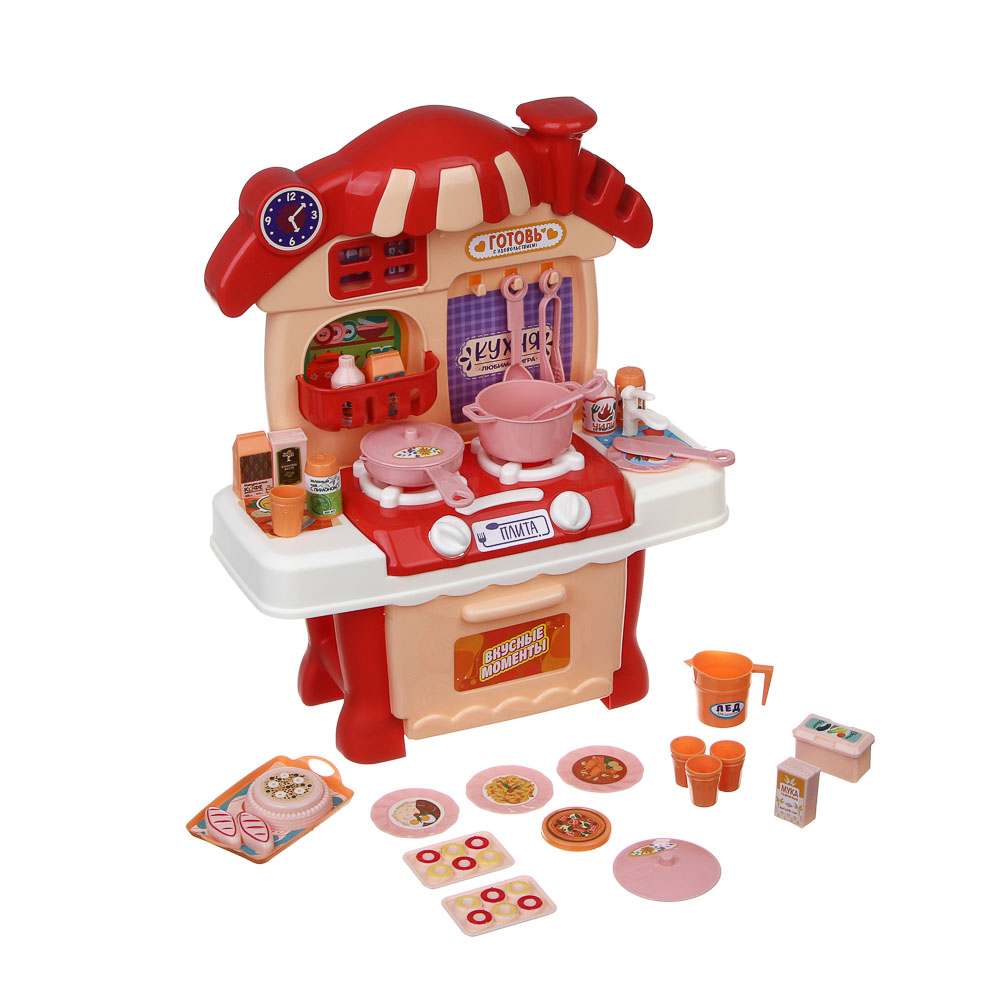 ИГРОЛЕНД Игровой набор Кухня сборная в виде домика, PP, картон, 33х6х26 см, 2 цвета - #6