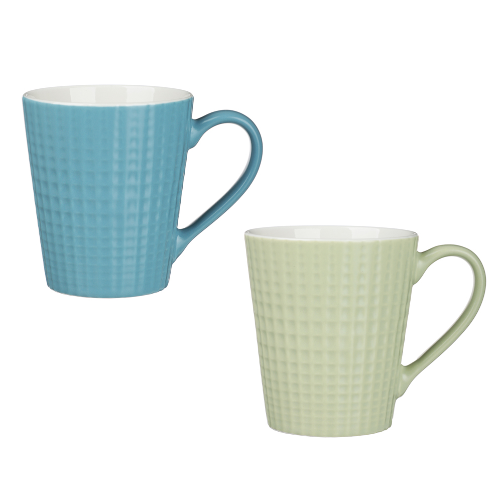 Кружка Клетка тм MILLIMI, 335мл, 2 дизайна, фарфор - #1