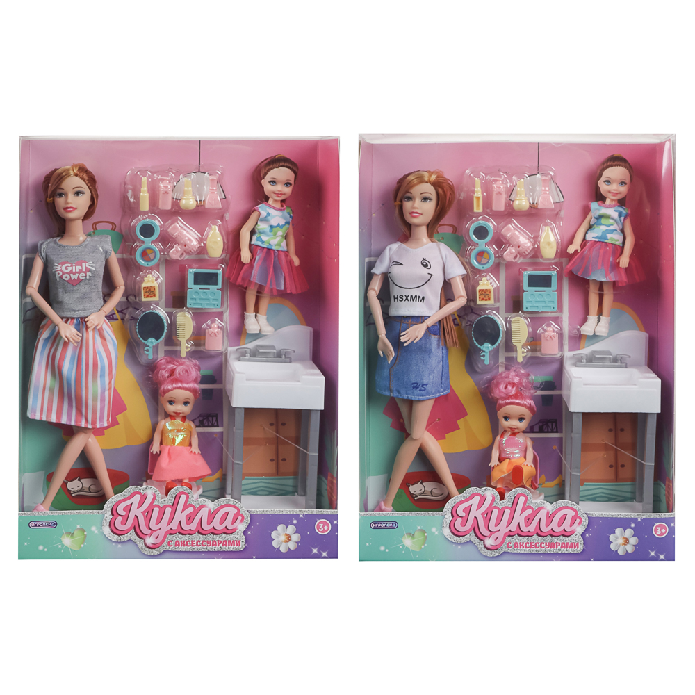 ИГРОЛЕНД Кукла шарнирная 28 см с дочками и акс., PVC, ABS, полиэстер, 23х6х32 см - #21