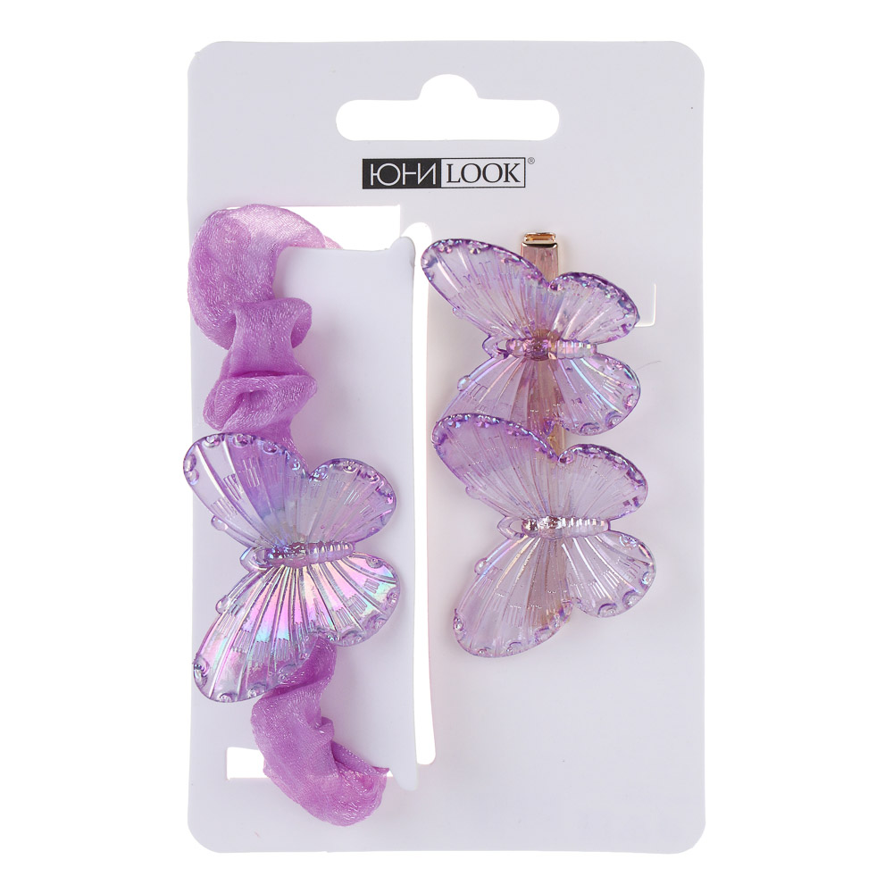 ЮНИLOOK Детские аксессуары для волос: резинка и заколка, d6см, 5,5/6 см, металл, ПЭ, пластик, 2 диз. - #8