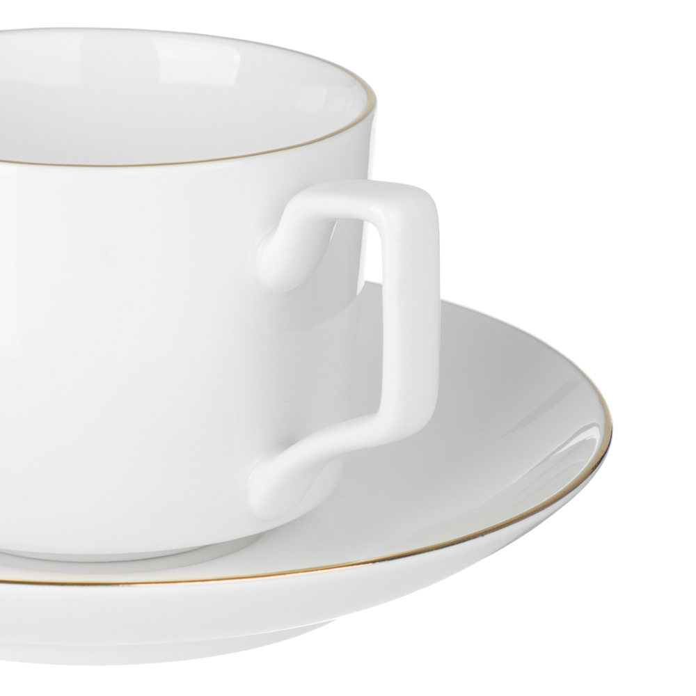 Набор чайный 12 пр., 240мл, MILLIMI, белый с золотой отводкой, фарфор - #4