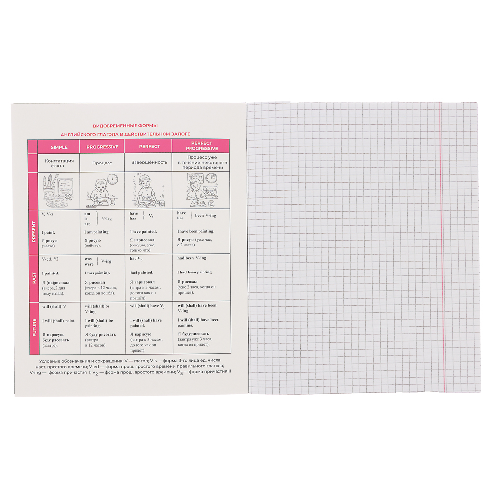 ClipStudio Тетрадь 48л. "Предметная", БЕЛЫЕ ЛИСТЫ, обл.картон, скрепка, 7 видов, справ.мат-л - #13