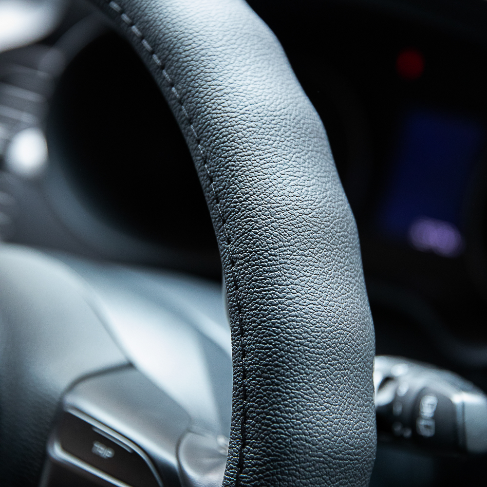 ЕРМАК Оплетка руля, натуральная кожа, цвет черный, размер L - #7