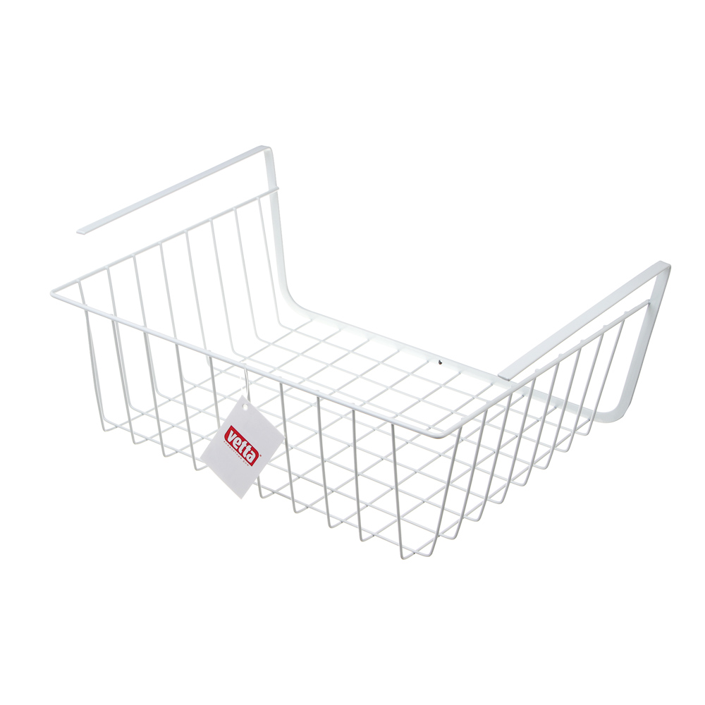 VETTA Корзина подвесная на полку, 35х26х13,5см, металл, белый цвет - #4