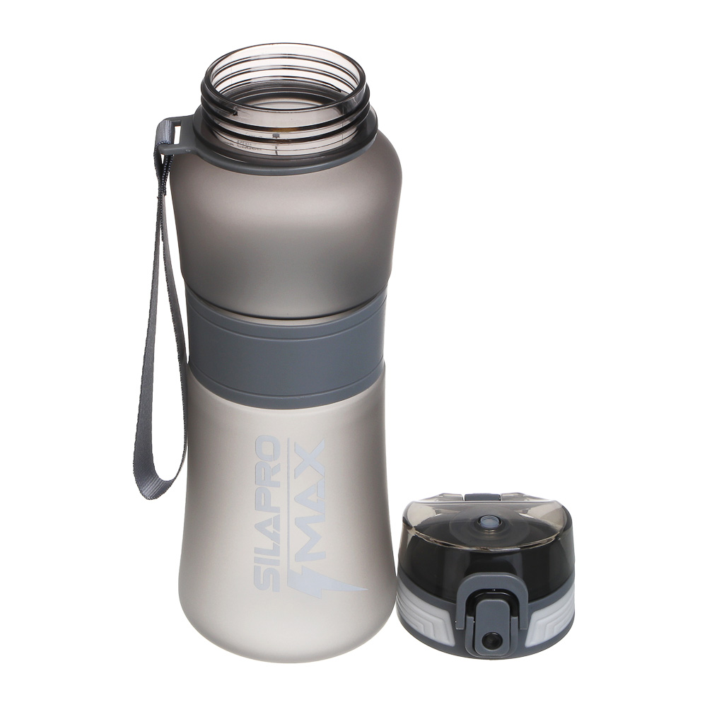 SILAPRO MAX Бутылка спортивная с замком, ULTIMATE GREY, 600мл, РС, силикон - #5