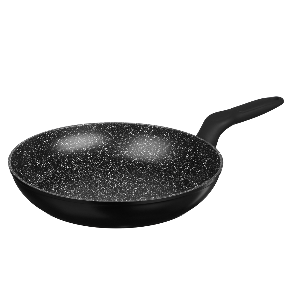 SATOSHI Стоун Сковорода литая с крышкой d28см, антипригарное покрытие мрамор, индукция - #2