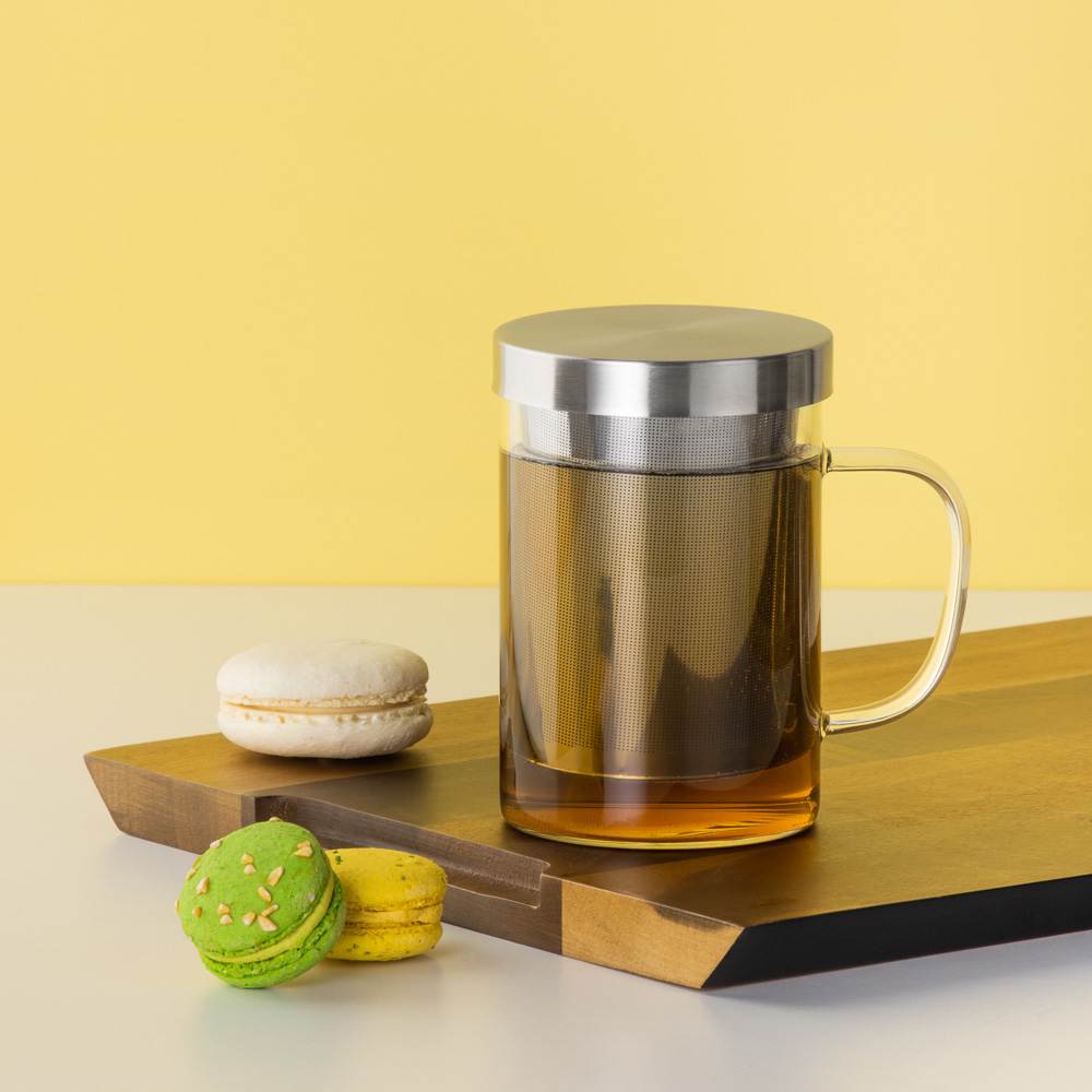 SATOSHI Кружка заварочная, 450мл, стекло, нерж. сталь - #14