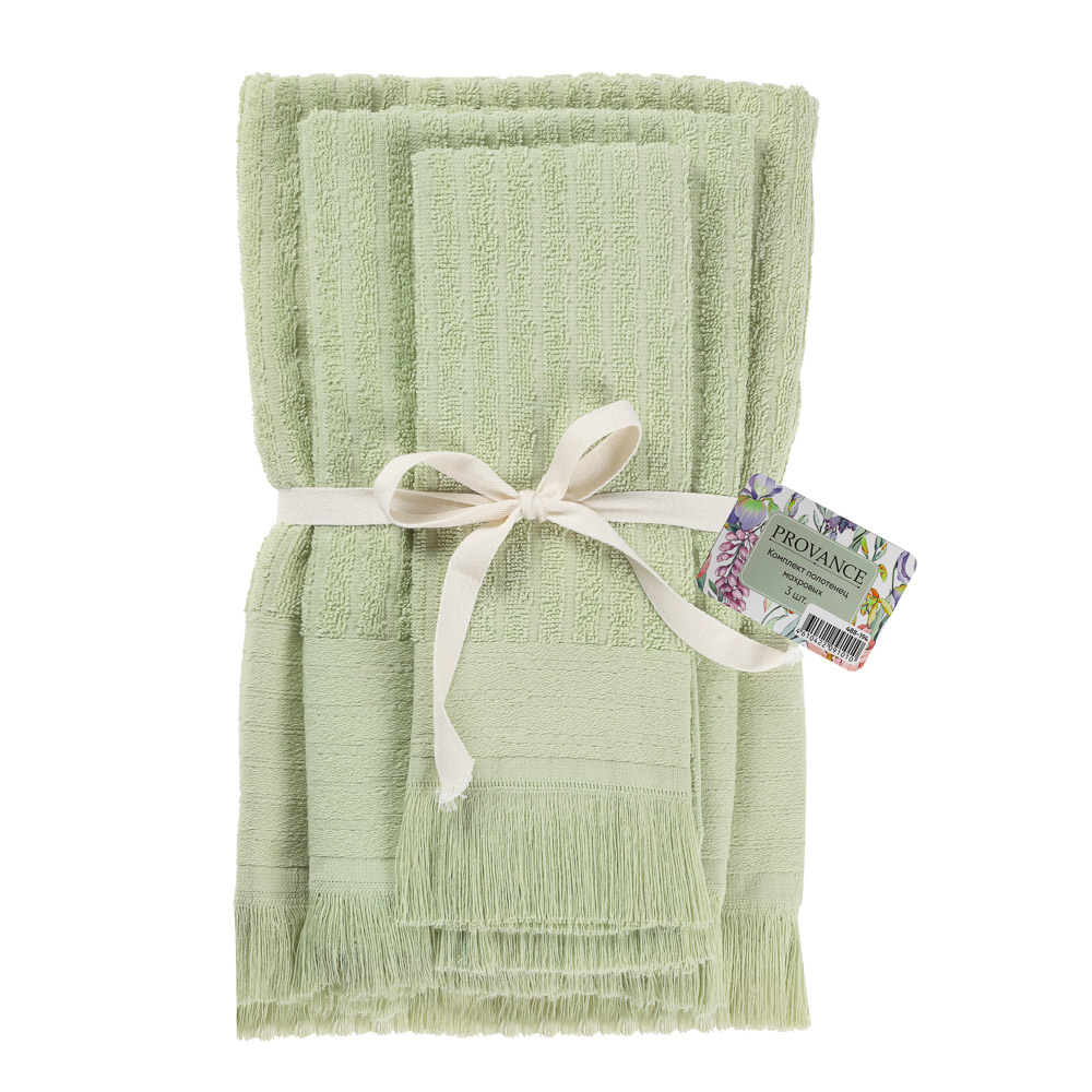 PROVANCE Ботаника Комплект полотенец махровых, 400г/м, 100% хлопок, 30х50, 50х90, 70х130, 6 цветов - #19