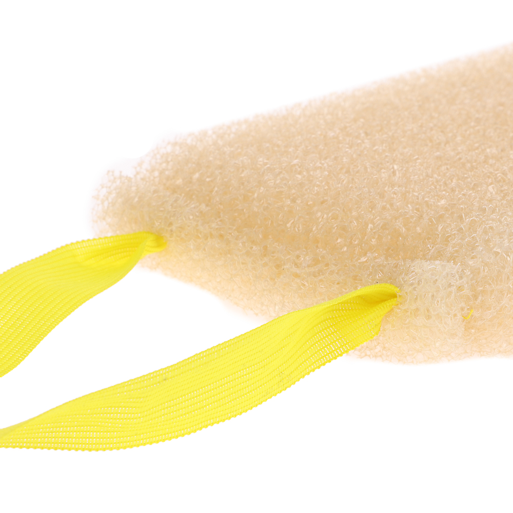 Мочалка Шахтерская, с прошитыми ручками 37x12x3см, поролон крупнопористый (массажный), цвет бежевый - #3