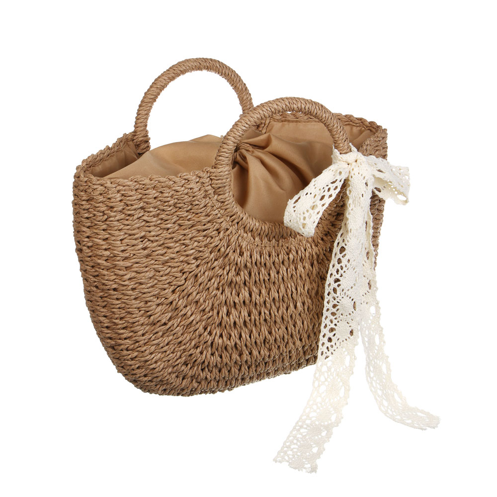 Сумка пляжная плетенная тм ЮL, 40x42см, папирус - #6