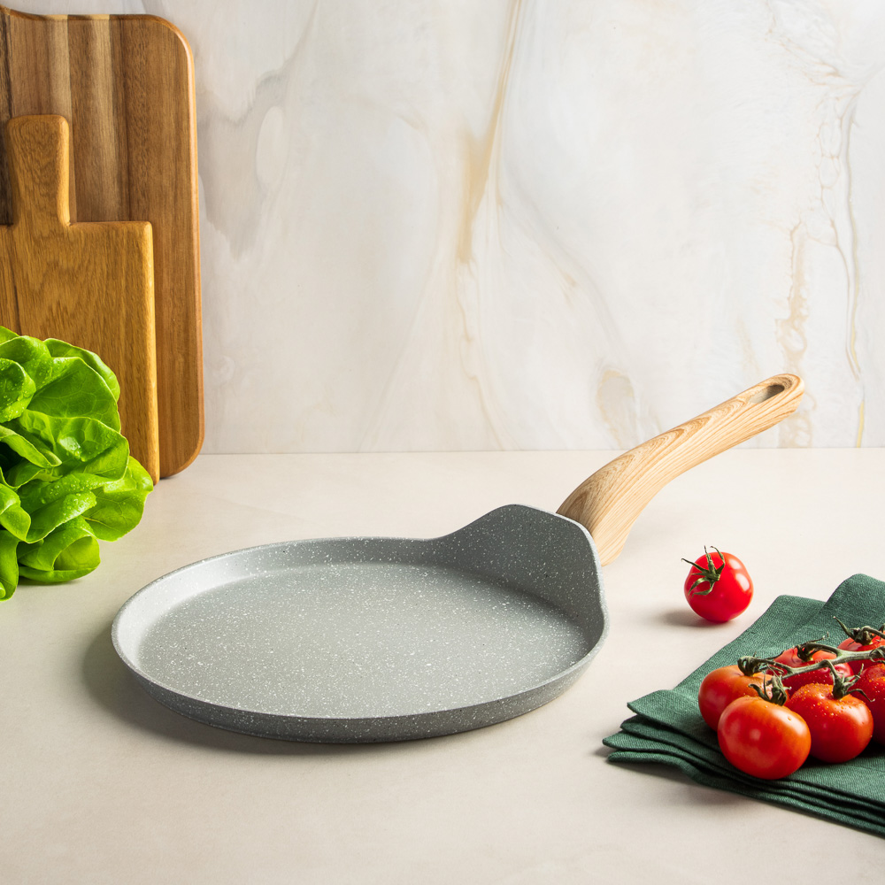 SATOSHI Берг Сковорода литая блинная d24см, антипригарное покрытие Мрамор, индукция - #9