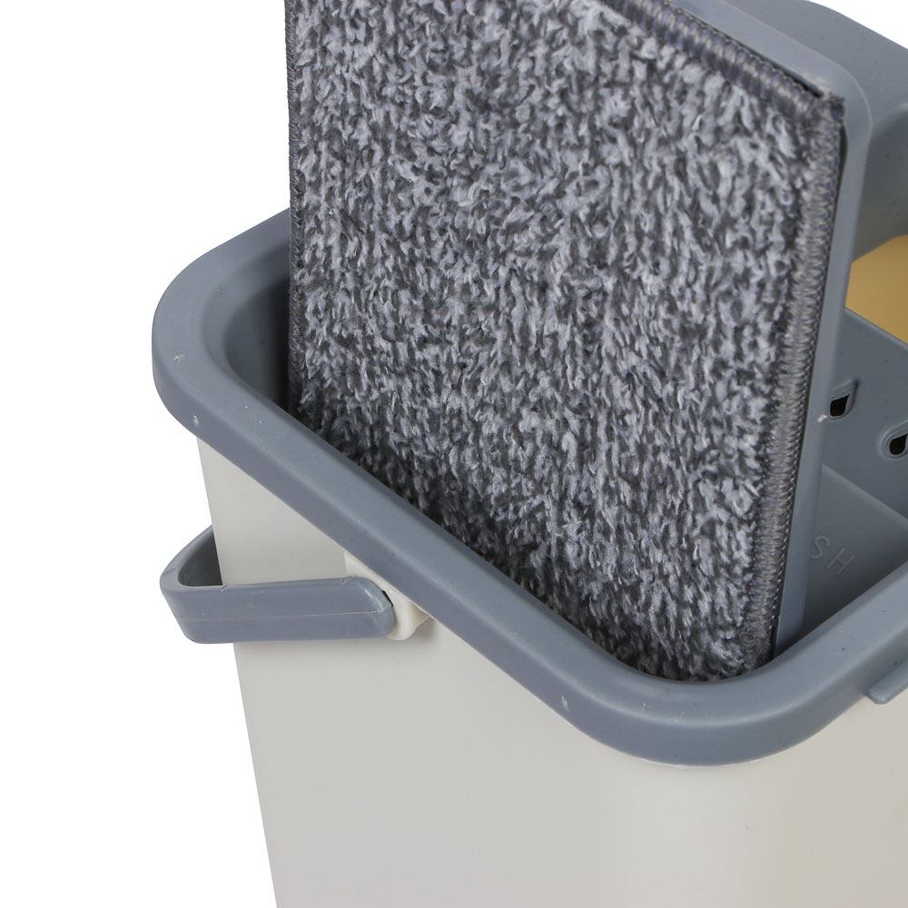 VETTA Набор для уборки: швабра, ведро с механизмом отжима, 2 насадки, микрофибра - #10