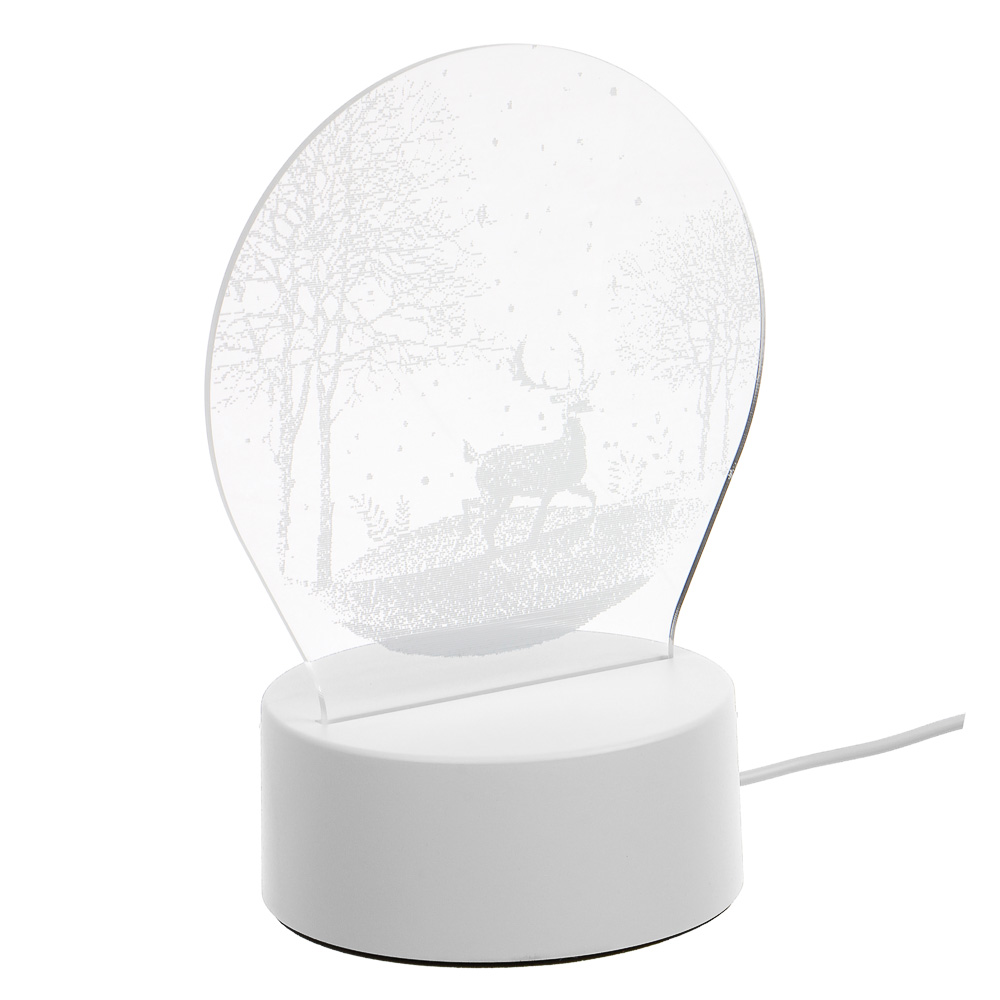 Светильник с LED подсветкой "Олень в лесу", USB, один режим свечения, 17x15см, акрил, пластик ABS - #3