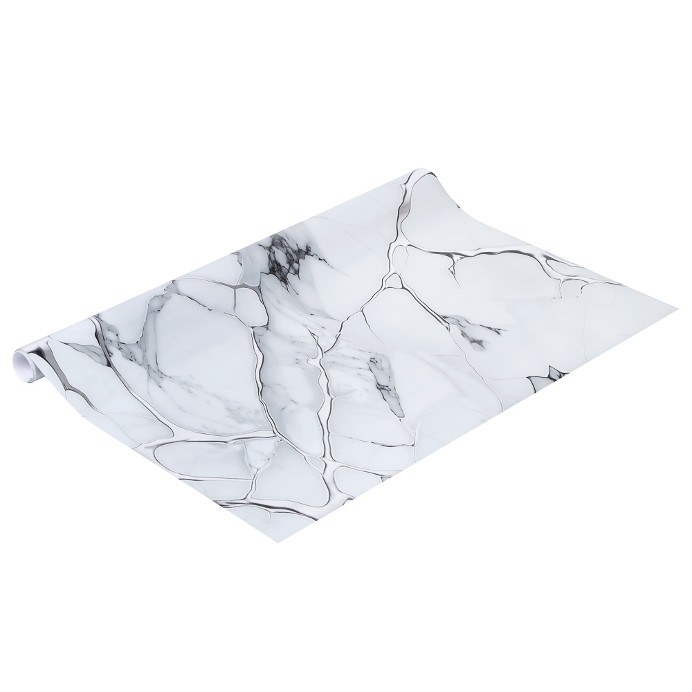Гибкое стекло тм VETTA Мрамор, 60x80x0,08см, ПВХ, цвет белый с серебром - #1