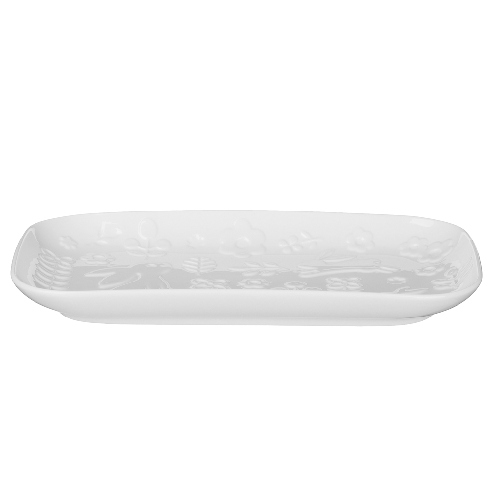 Блюдо прямоугольное тм MILLIMI Зайчик 25,3х15х2,5см, фарфор - #2