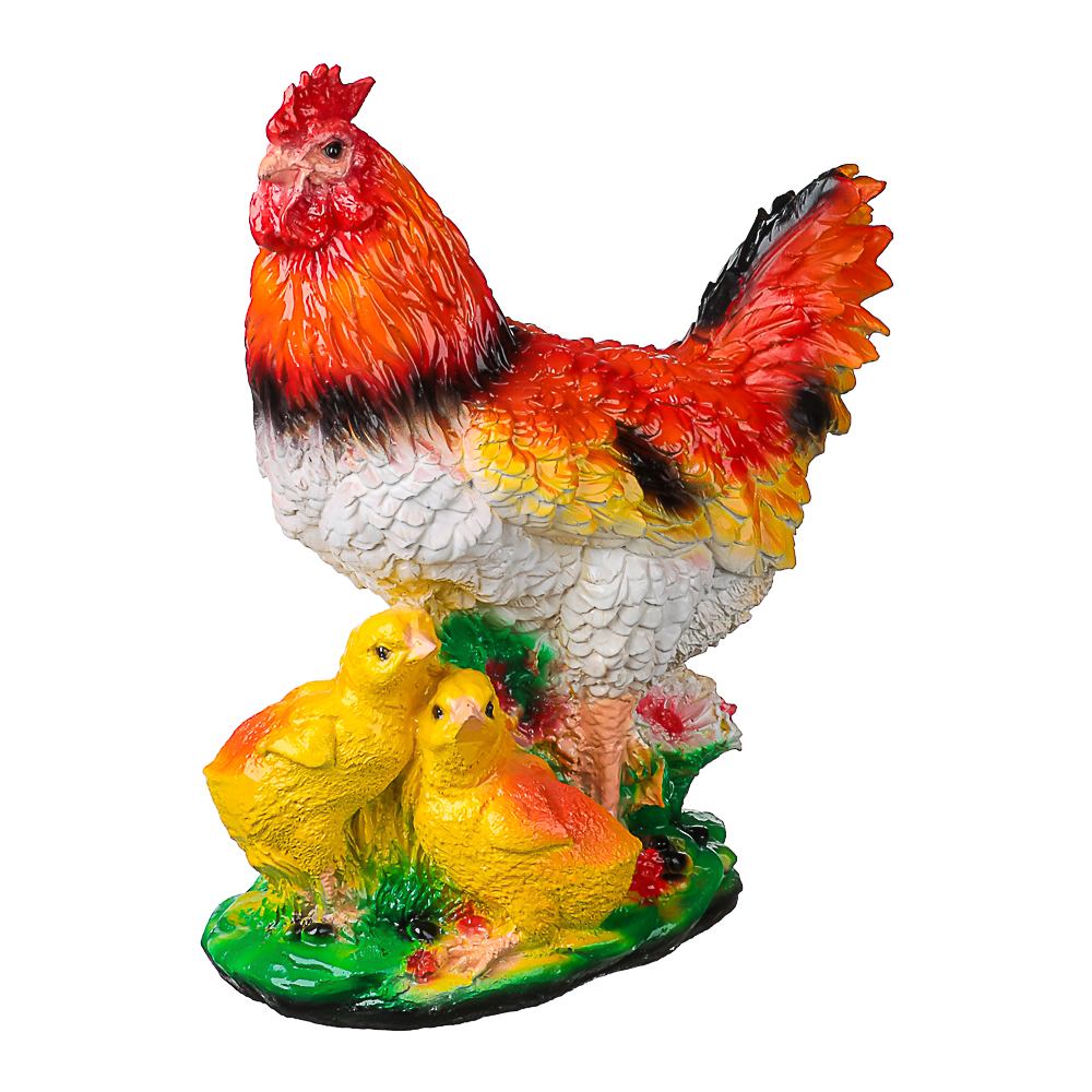 Фигура садовая Курица с цыплятами 33х30см гипс - #4