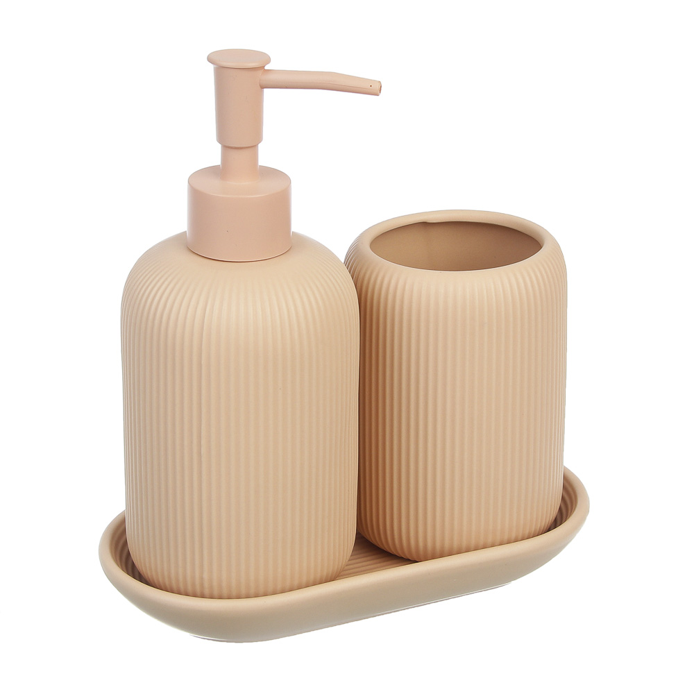 Подставка для набора в ванную комнату тм VETTA Монтана, доломит, бежевый, 16,5x9,2x2,5 см - #4