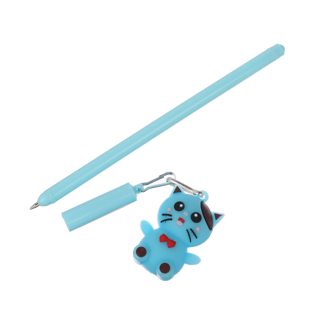 ClipStudio Ручка шариковая с брелоками в форме котика на подвеске,синяя,корпус 17 см,пластик,6 диз. - #4