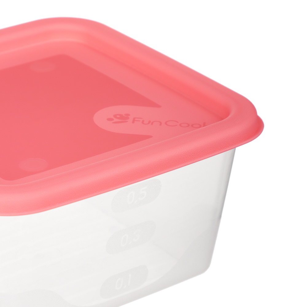 Набор контейнеров пищевых квадратных, 3шт, 0,63л, пластик, 3 цвета - #7