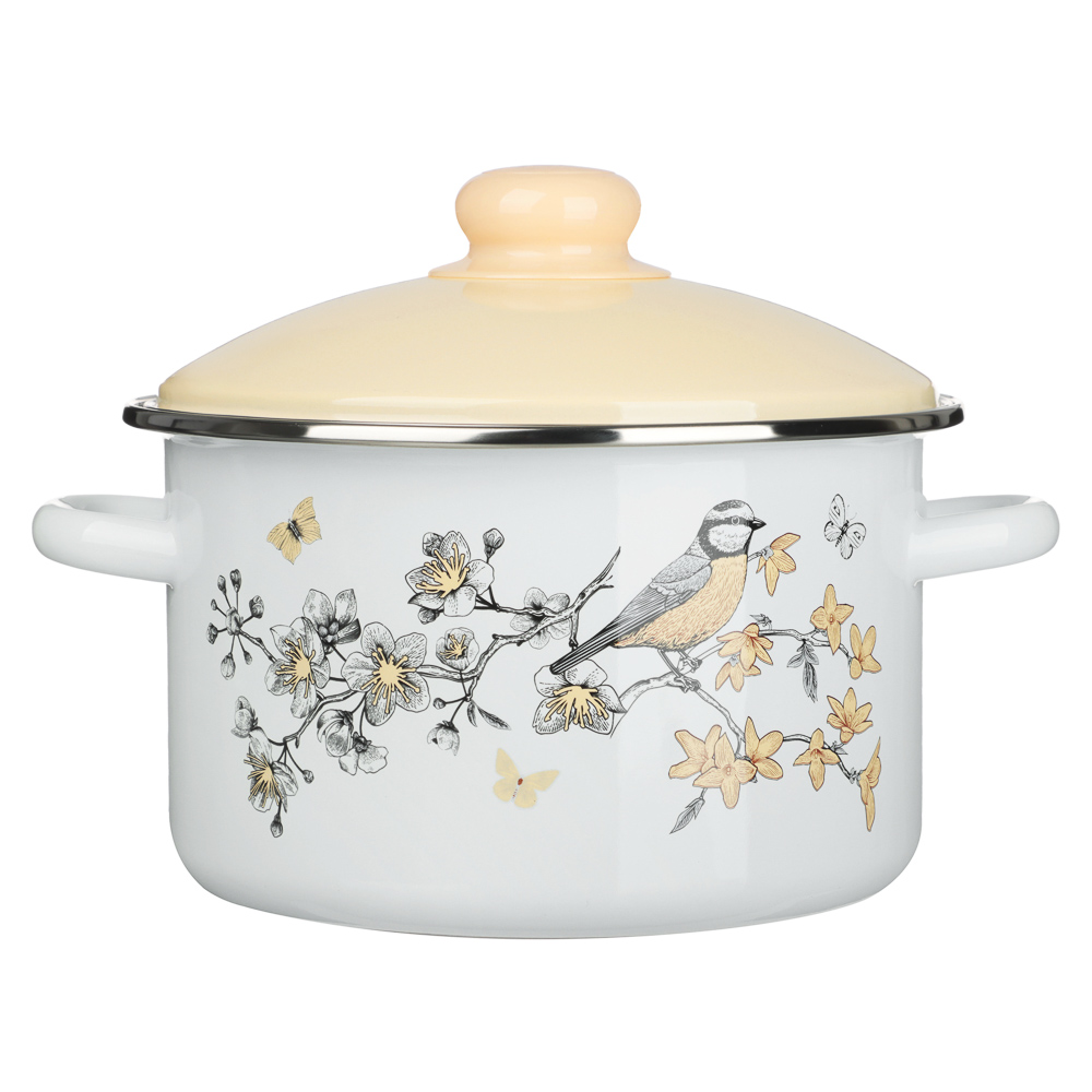 Люмен Кастрюля эмалированная 3л, индукция - #1