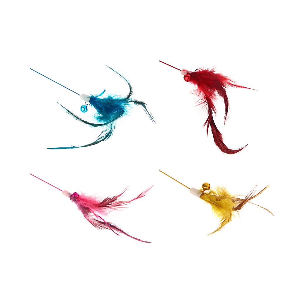 VETTA Игрушка-дразнилка для домашних животных, пластмасса, перья, 60,5 см - #1