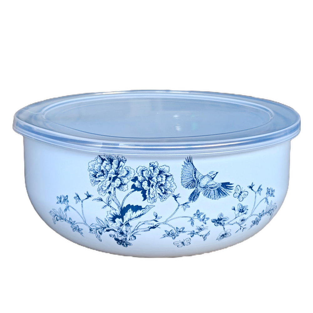 Набор эмалированных салатников с крышками, 6 пр. (14/16/18см, 0,7/1,1/1,4л) "Флорал" - #2