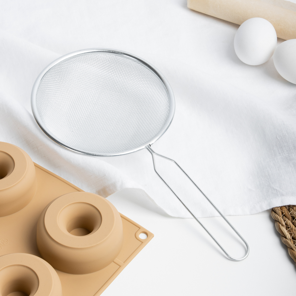 Сито с ободом и ручкой 14см, металл - #6