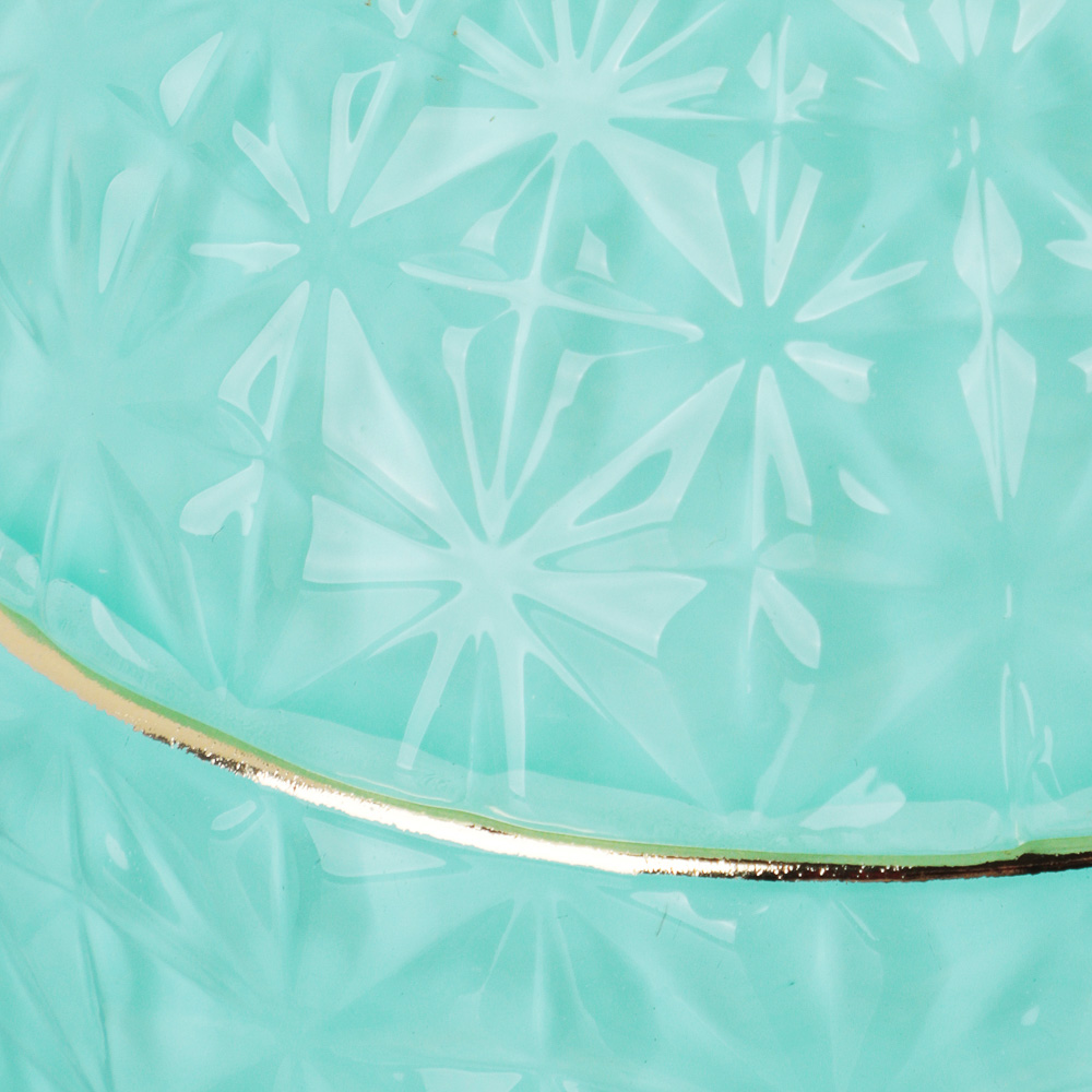 Шкатулка стеклянная Ананас голубой с золотом, 8,5x14см - #3