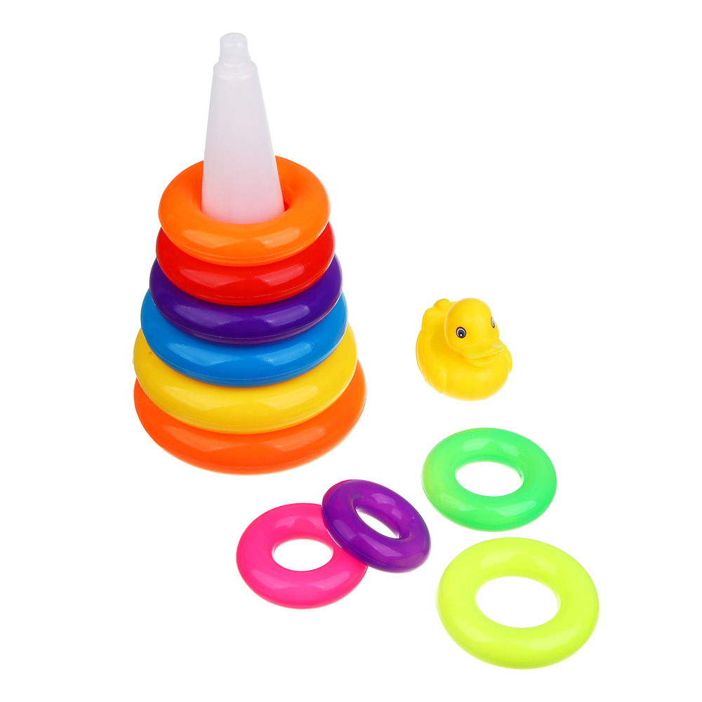 ИГРОЛЕНД Развивающая пирамидка "Уточка",11 элементов, PE, 14х14х33см - #5