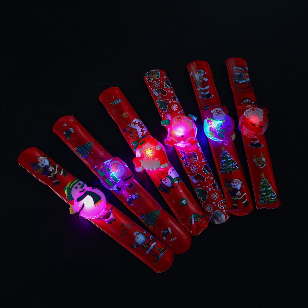 СНОУ БУМ Новогодний браслет клик-клак с подсветкой LED, 22см, пластик, 3хAG3, 1 режим, ассорт. диз. - #9