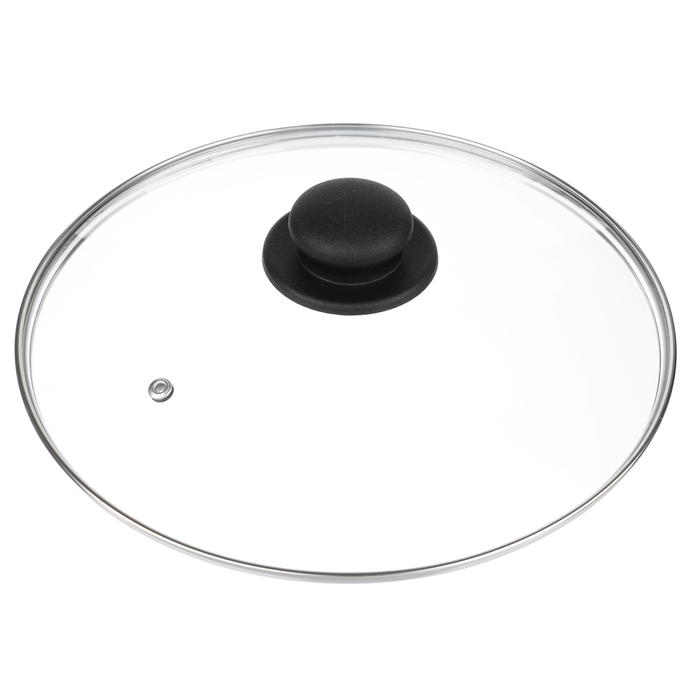 Крышка для сковороды стеклянная с металлическим ободком, 28 см - #1