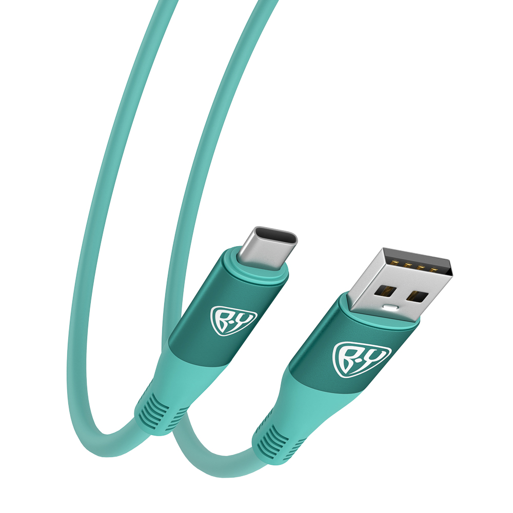 BY Кабель для зарядки Flexi Type-C, 1 м, 3А, Быстрая зарядка QC3.0, бирюзовый - #5