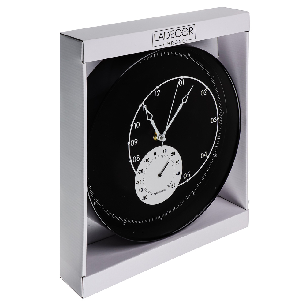 LADECOR CHRONO Часы настенные с термометром, пластик, стекло, d30,5х4,5см, 2 дизайна, ЧН-29 - #11