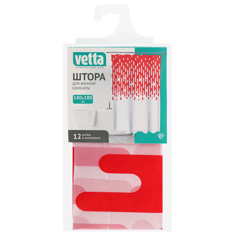 VETTA Шторка для ванной, ПЕВА, 22 г/м2, 180x180см, "Марсельеза", 4 диз. - #5