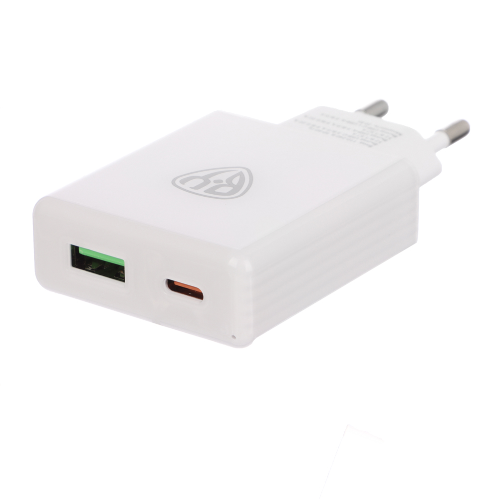 BY Зарядное устройство Air 20Вт, USB-C, USB-A, QC,PD,110-240В,50-60Гц, пластик, белый - #4