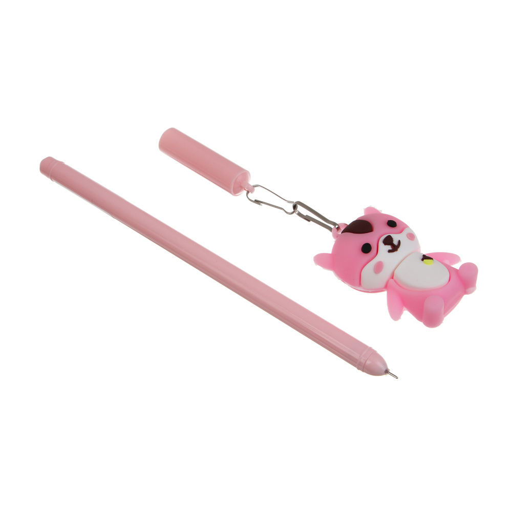 Ручка гелевая черная 0,5мм, с фигуркой "Котики", 6 видов - #3