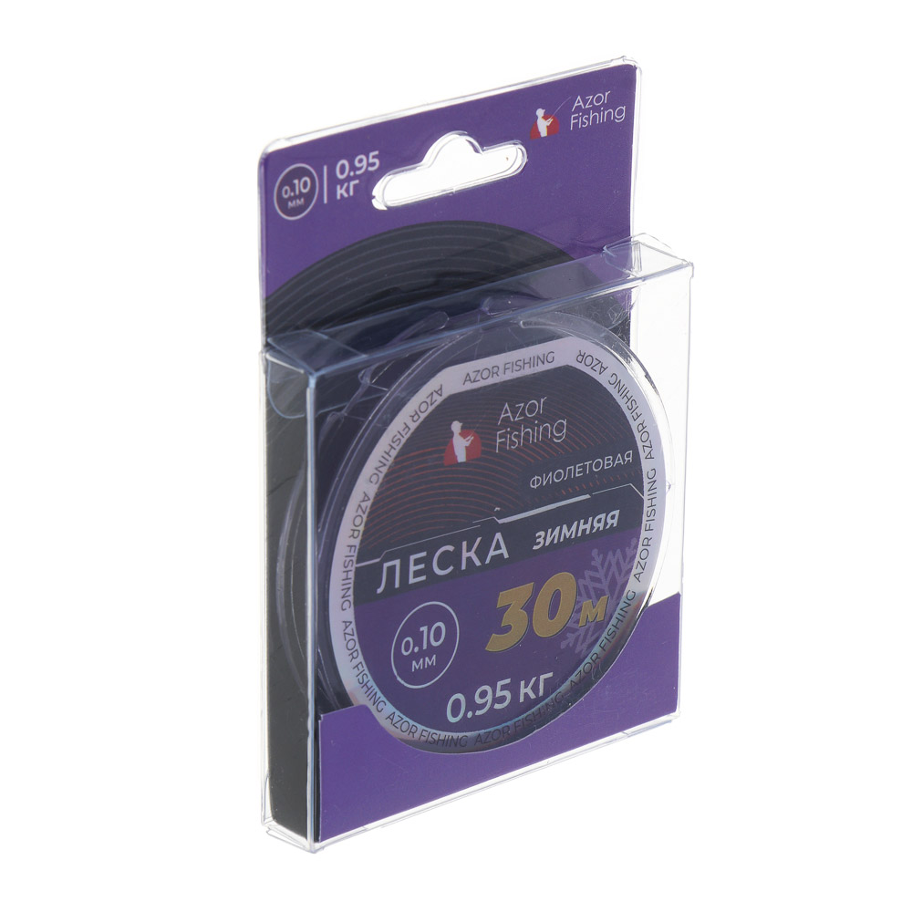 AZOR FISHING Леска зимняя, 30м, 0,10мм, 0,95кг, фиолетовая - #4