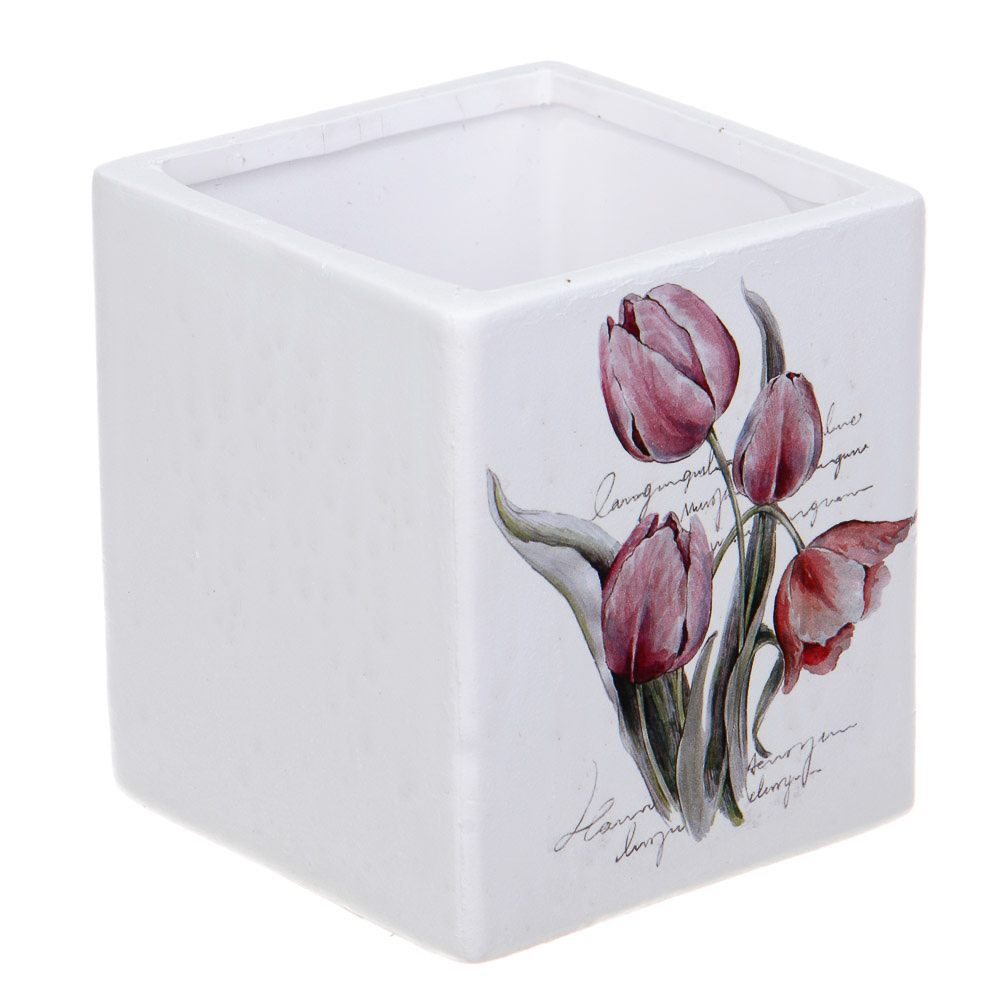 INBLOOM Кашпо Цветы 10х9см, керамика - #2