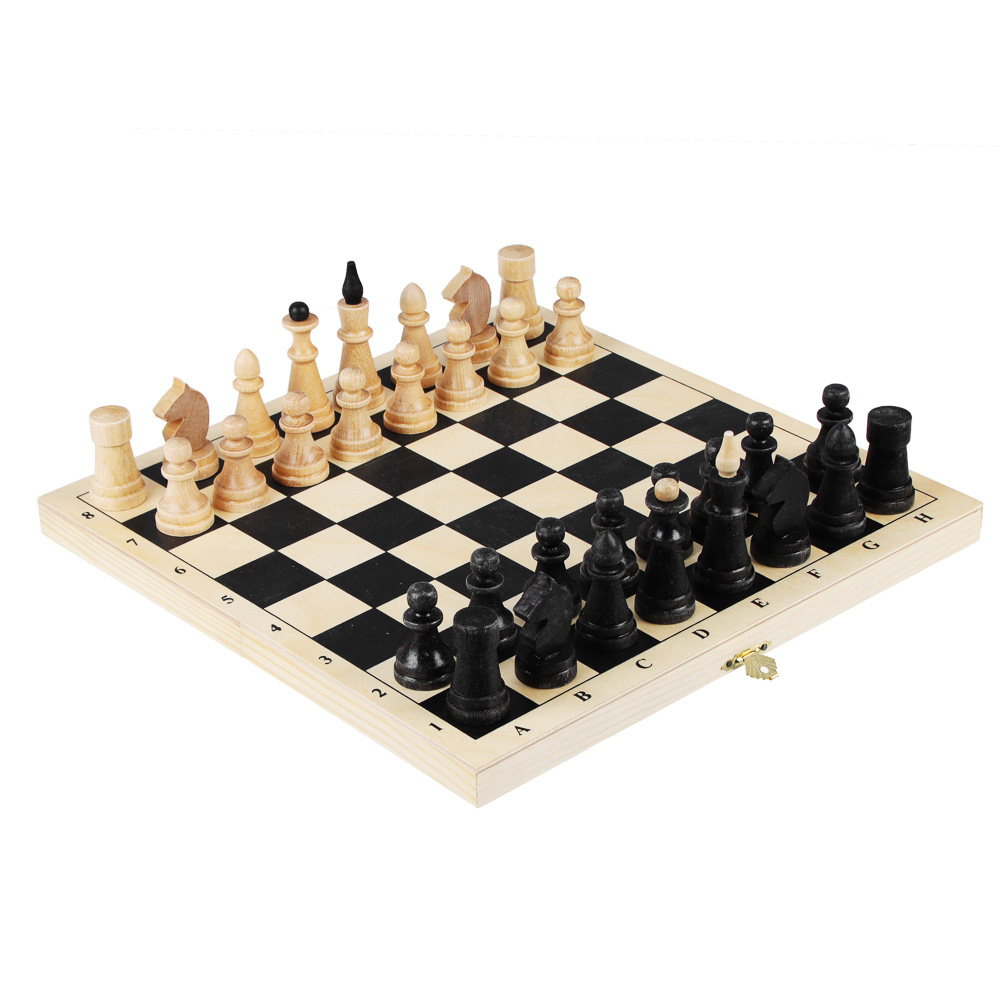Шахматы обиходные деревянные с деревянной доской "Классика", 29x14,5x4см - #1