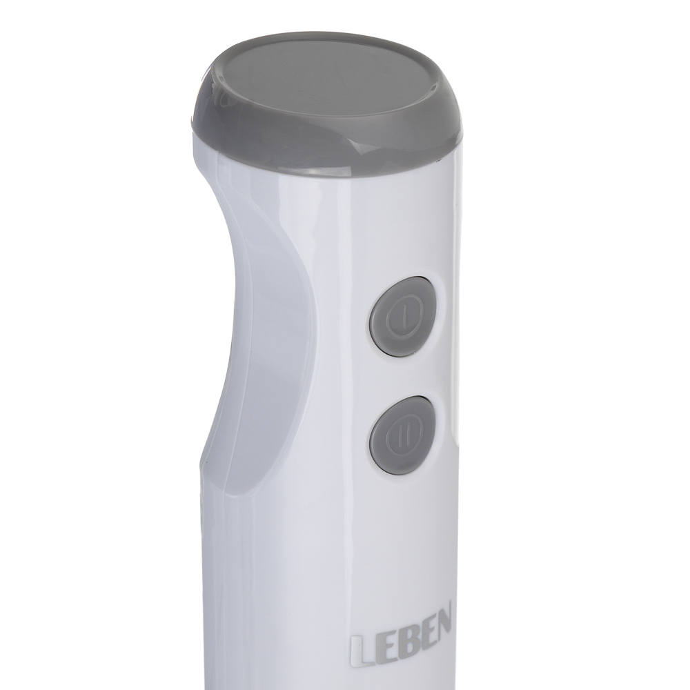 LEBEN Блендер погружной, 900 Вт, 2 скорости, металл.стержень, чоппер и стакан, белый - #4