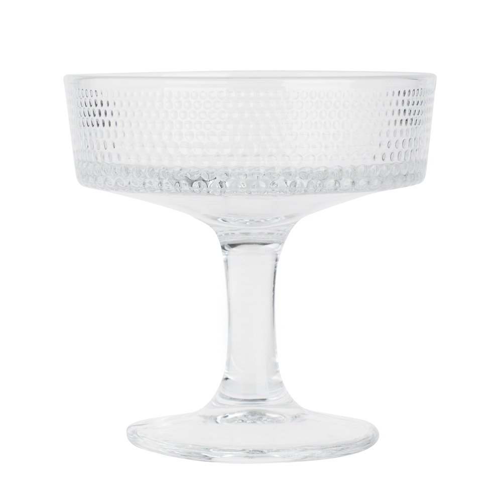 Креманка / бокал для шампанского 180мл, стекло, с рельефным узором - #1